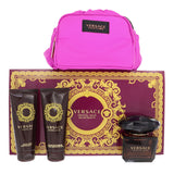 Versace Crystal Noir Perfume By Versace 4 Piece Gift Set - 3.0 Oz Edt Spray, 3.4 Oz Bath & Shower Gel, 3.4 Oz Body Lotion, Bag For Women In Gift Set