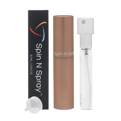 Rose Gold Atomizer Fragrance By Spin N Spray 0.34 Oz Empty Refillable Atomizer For Unisex In Box