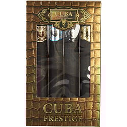 Cuba Cuba Prestige 4 Pc Set Classic, Black, Platinum, Legacy / 1.17 Oz Each Cologne