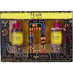 French Connection Fcuk Late Night 3 Pc Set Eau De Toilette Spray 3.4, Bl 8.4, Bm 8.4 Oz Perfume