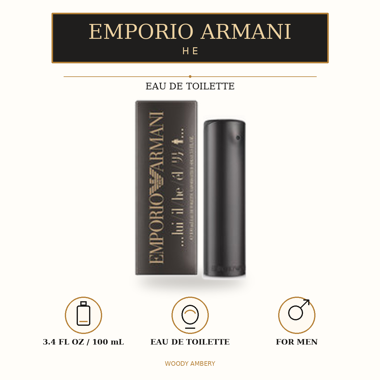Emporio Armani He — 3.4 fl oz / 100 ml Eau de Toilette for men
