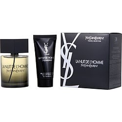 Ysl L'Homme La Nuit 2Pcset 3.4 Oz  Spray / 1.7 Oz Sgel For Men Cologne