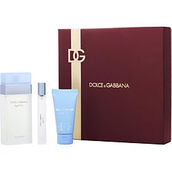 Dolce & Gabbana Dg Light Blue 3 Pc Set Eau De Toilette Spray 3.4, Bc1.6, Spray 0.33 Oz Perfume
