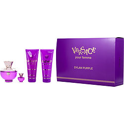 Vesrace Dylan Purple Gift Set 4 Pc With Mini by Versace Spray for - Perfumes4All