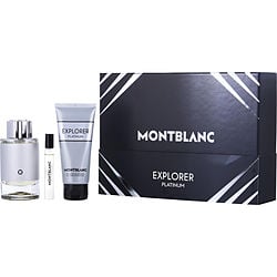 Mont Blanc Explorer Platinum 3Pcset 3.4 Oz  Spray / 3.4 Oz S.Gel / 7.5 Oz Ml For Men Cologne