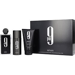 Afnan Afnan 9 Pm 3 Pc Set Eau De Parfum Spray 3.4, Sg 5.0, Deo 5.0 Oz Cologne