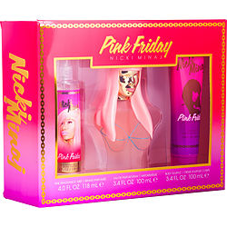 Nicki Minaj Nicki Minaj Pink Friday 3 Pc Set Eau De Parfum Spray 3.4,Bm 4.0, Bs 3.4 Oz Perfume