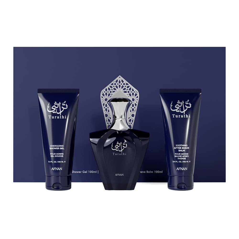 Turathi Blue Gift Set 3 Pcs by Afnan Spray for Unisex - Perfumes4All