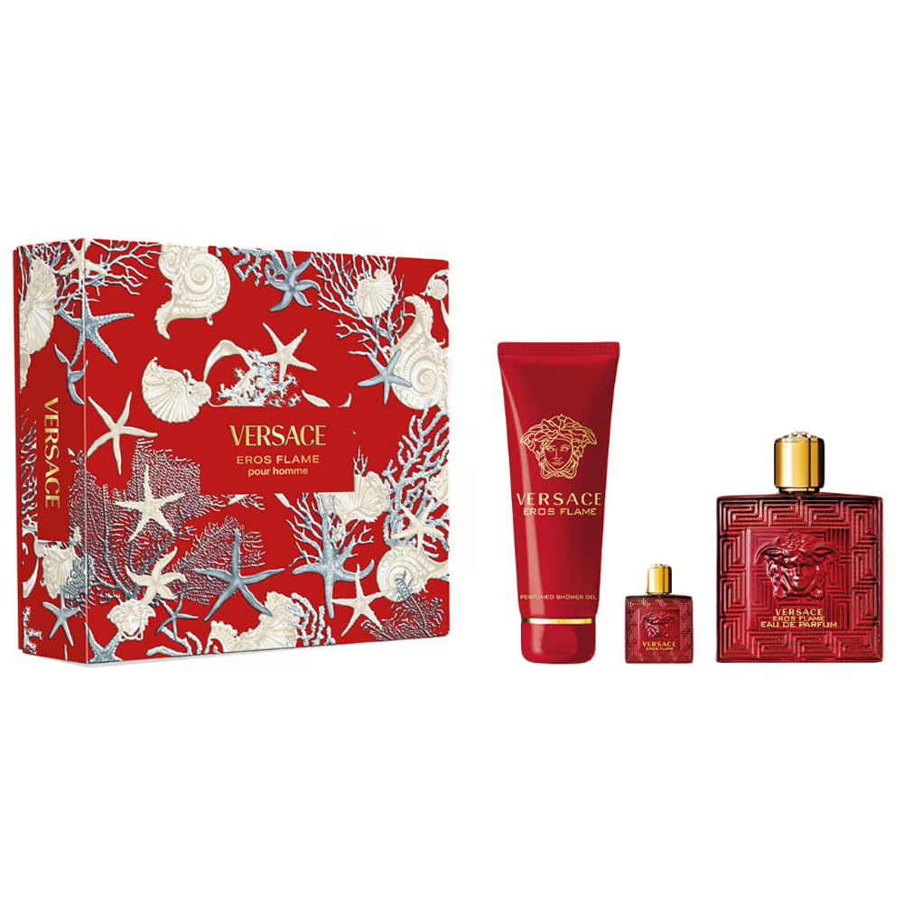 Eros Flame Gift Set 3 Pcs by Versace Spray for Men - Perfumes4All