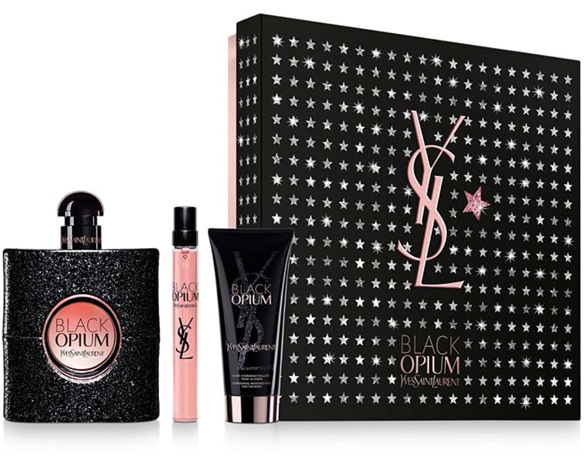 Black Opium Gift Set 3 Pcs by Yves Saint Laurent Spray for Women - Perfumes4All
