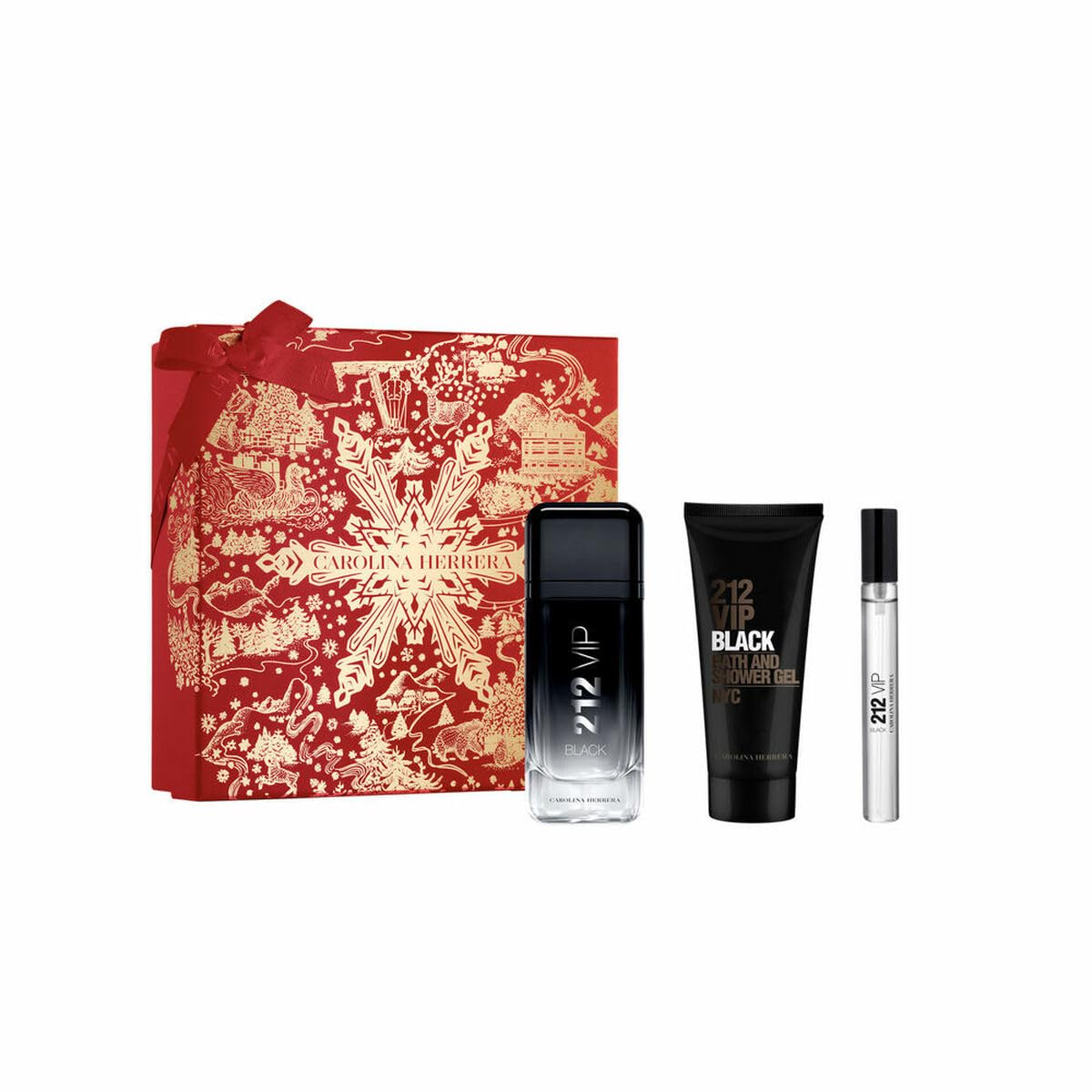 212 Vip Black 3 Pc Gift Set by Carolina Herrera Spray for Men - Perfumes4All