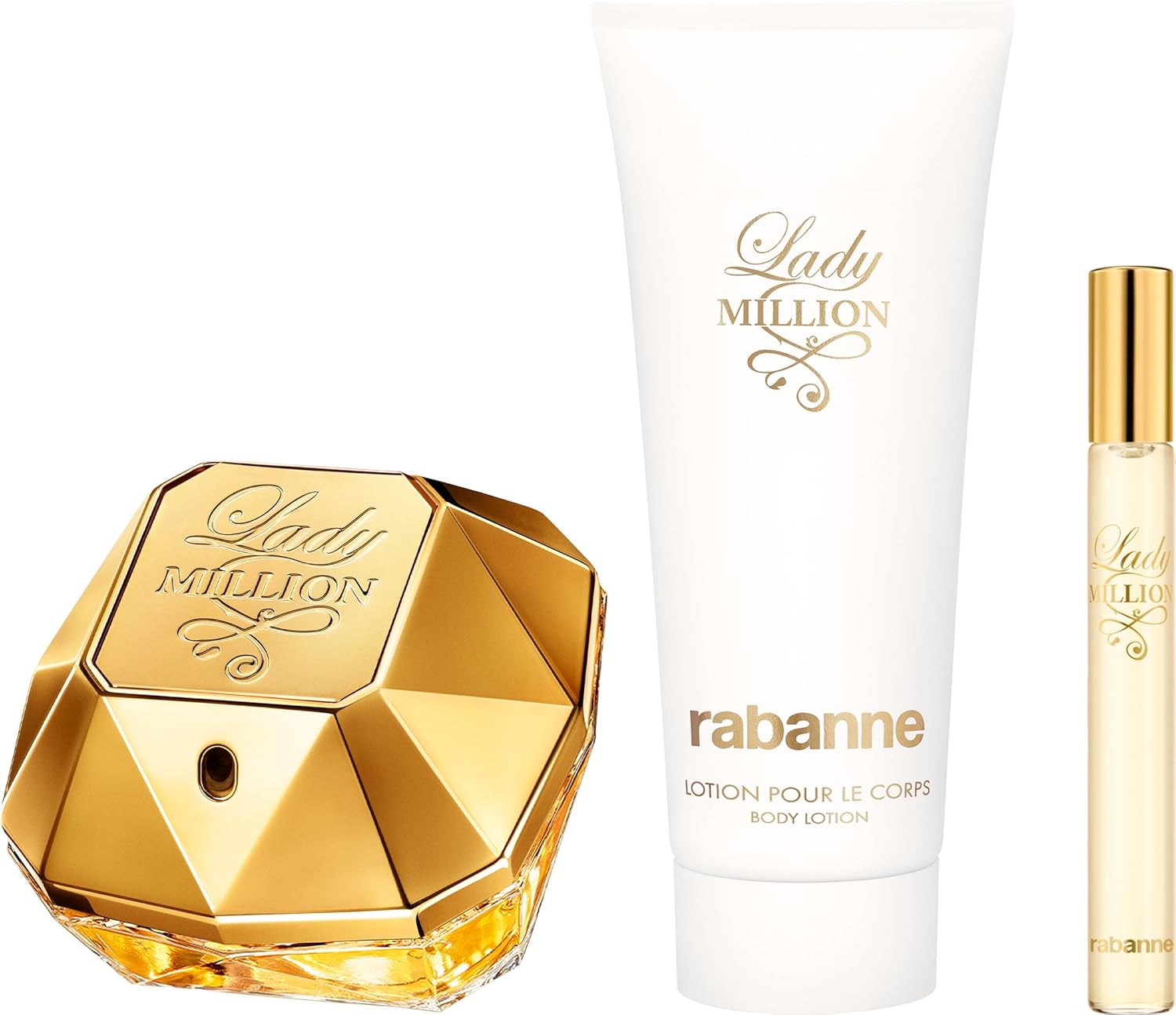 Lady Million by Paco Rabanne Gift Set 3 Pc ( 2.7oz EDP Sp & 3.4oz B/L & 0.34 oz mini)
