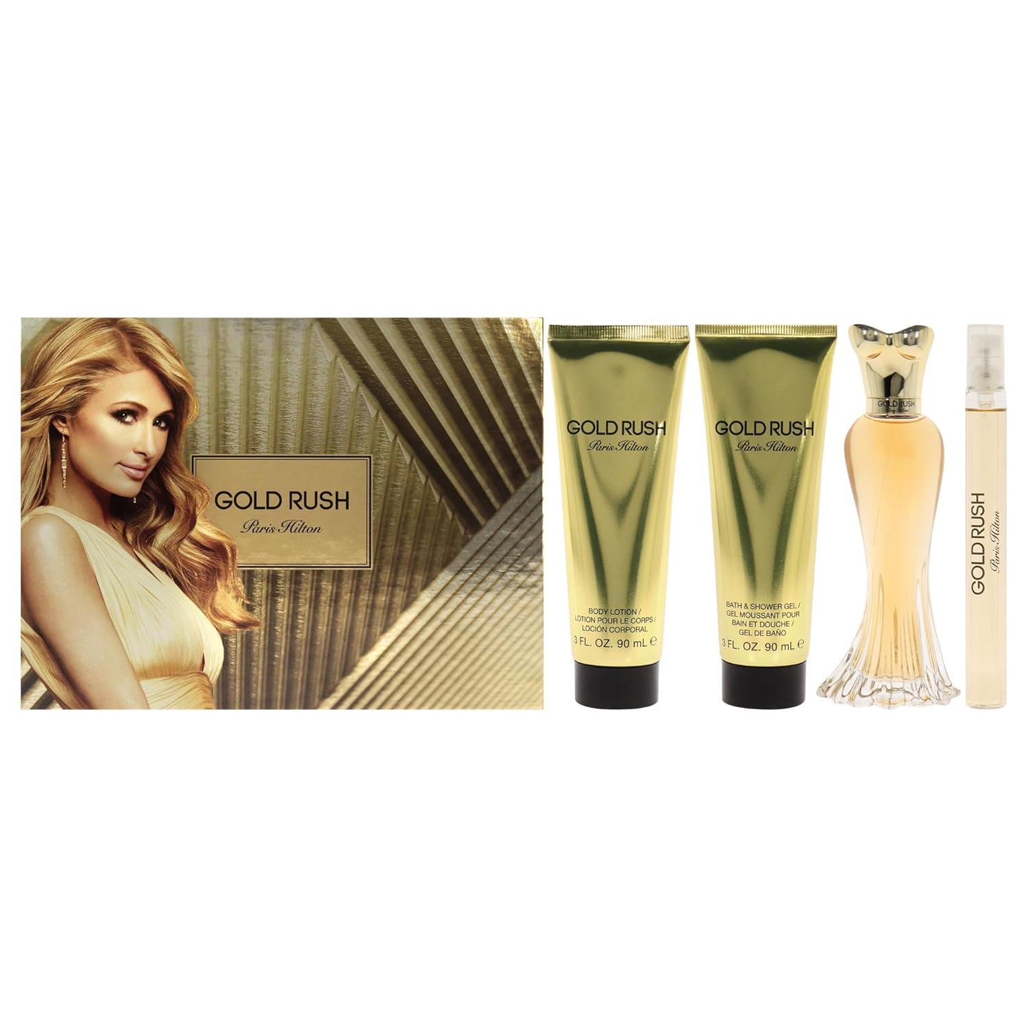 Gold Rush by Paris Hilton 4 pc Gift Set for Women