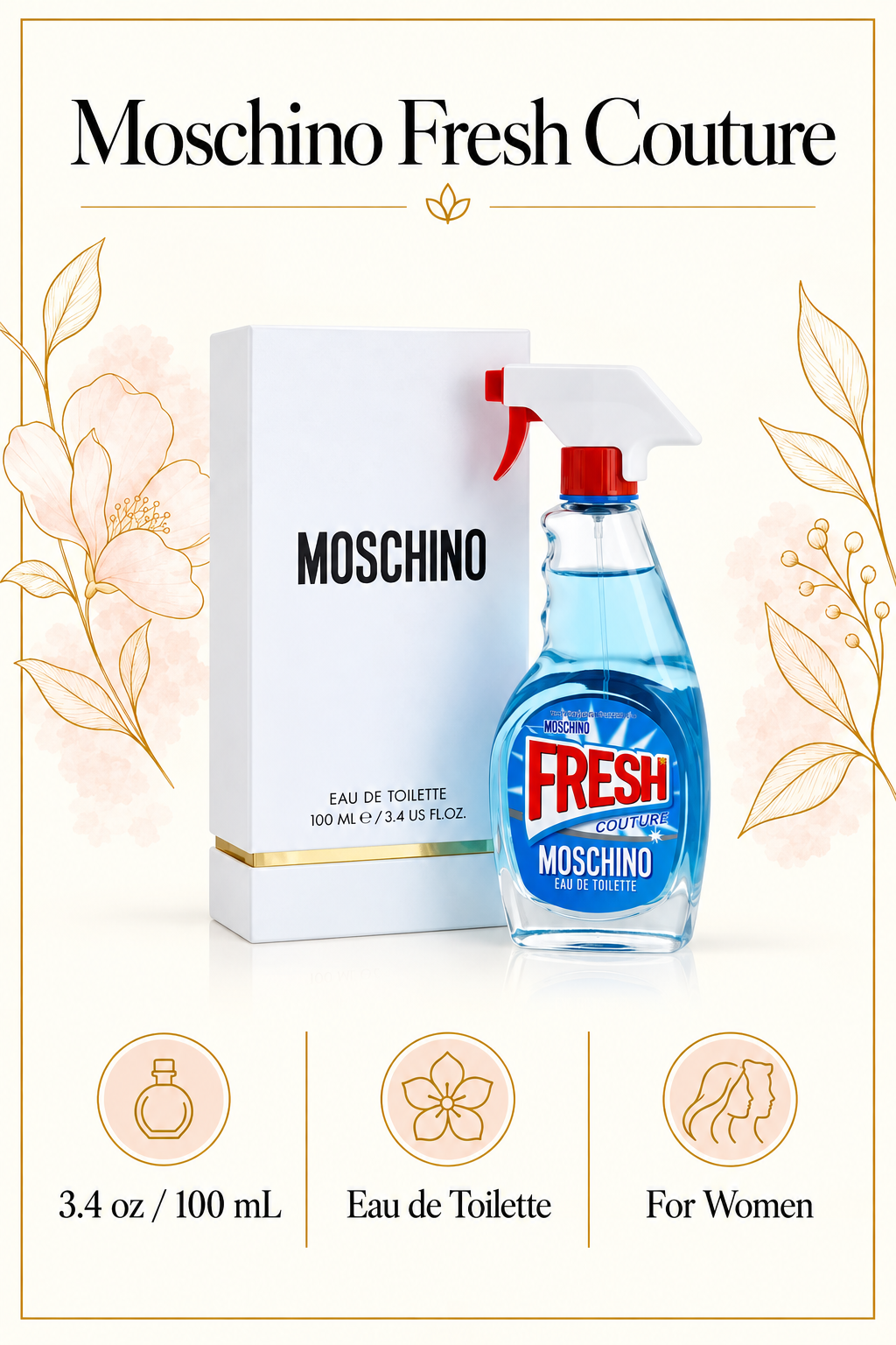 Fresh Couture L No Cap by Moschino 3.4 Oz Eau De Toilette Spray for Women Tester - Size [Drive:1RclqVhjCBH7PQ5mdnrDi_nOwg9cGfIDs]