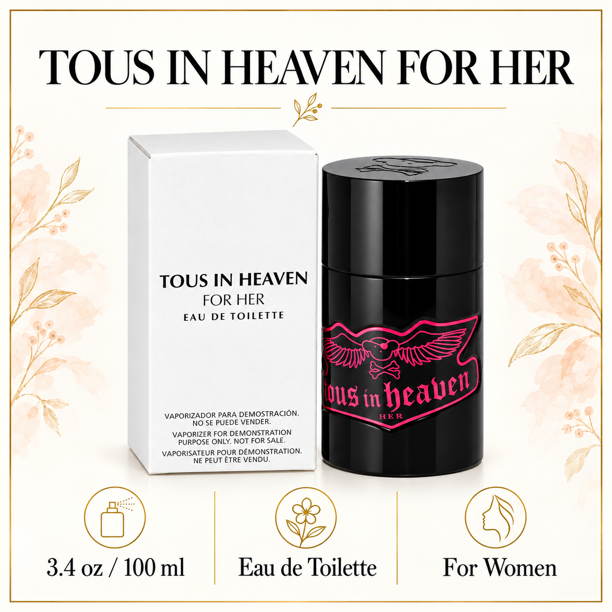 In Heaven by Tous 3.4 Oz Eau De Toilette Spray for Women Tester - Size [Drive:1_zVAhgbnn_WkpprceQPo5QGDl8FOjQi0]