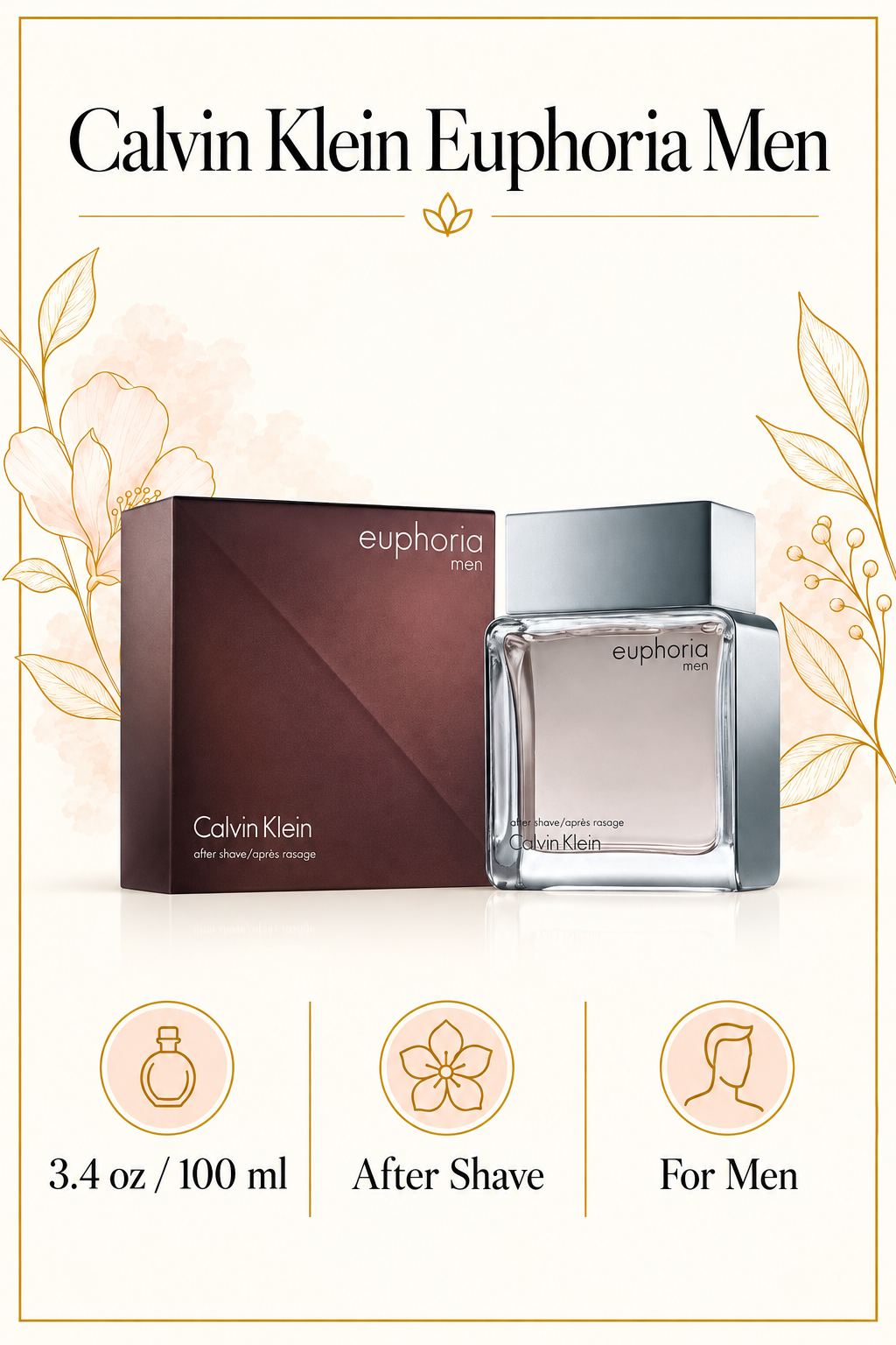 Euphoria M After Shave by Calvin Klein 3.4 Oz for Men - Size [Drive:1UPIAWOSPTY8qgQ25zjiffoeSyP7krGaB]