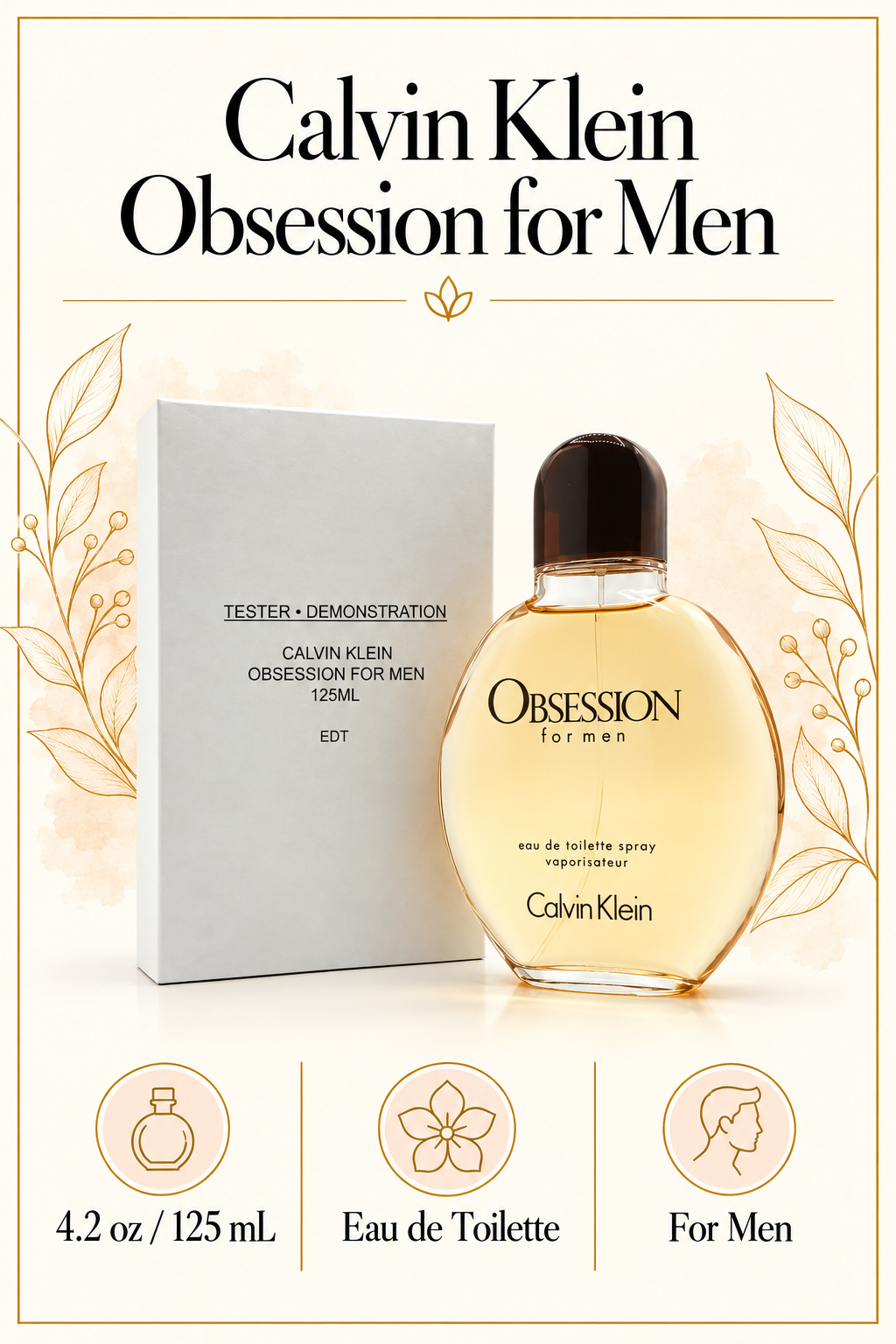 Obsession by Calvin Klein 4.2 Oz Eau De Toilette Spray for Men Tester - Size [Drive:1V2B4zw8oCiDmTkN_qXgGCu3tEhF5HOdU]