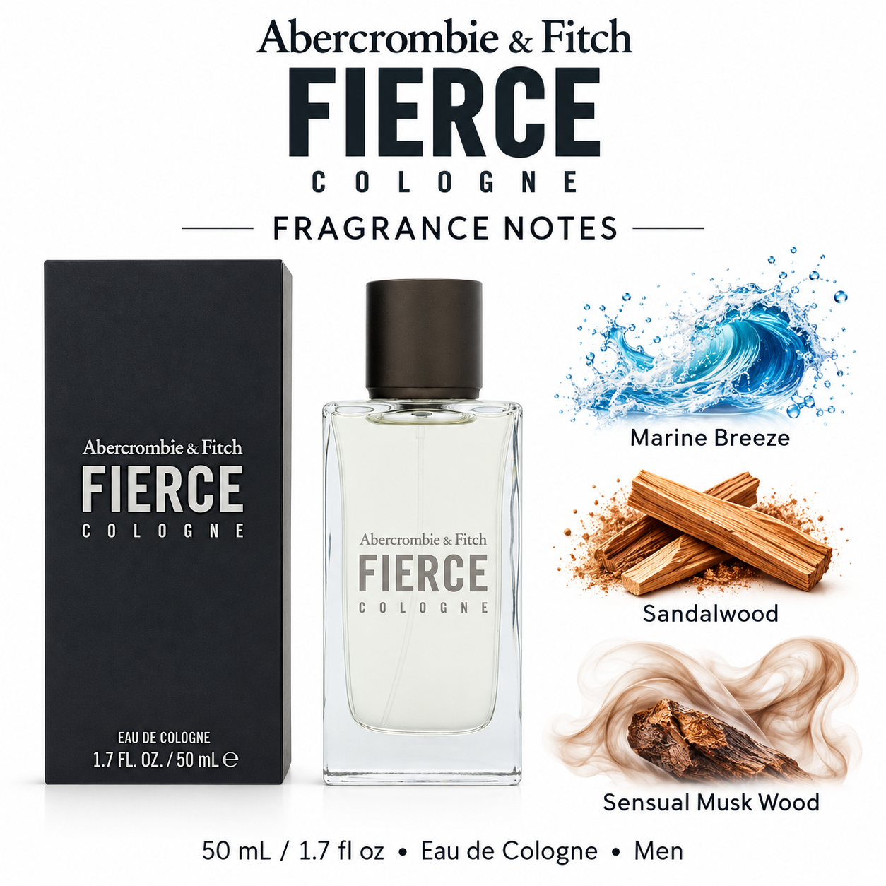 Fitch Fierce 1.7 Cologne by Abercrombie & Fitch 1.7 oz Spray for Men
