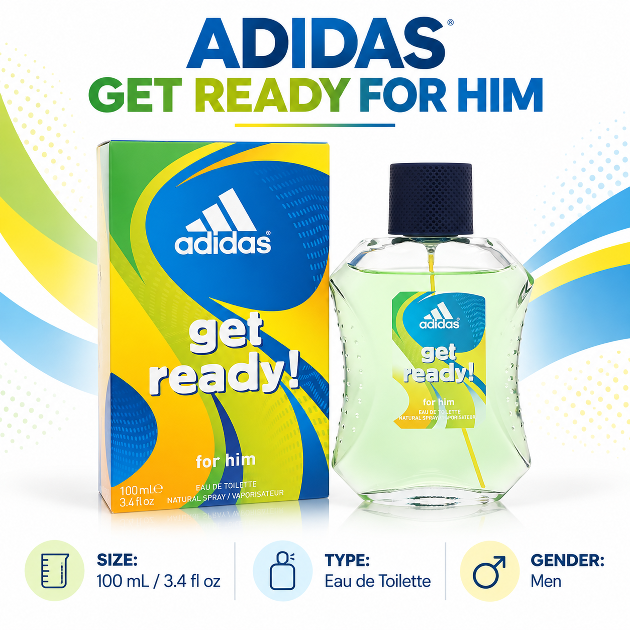 Adidas Get Ready For Him — size, type and gender