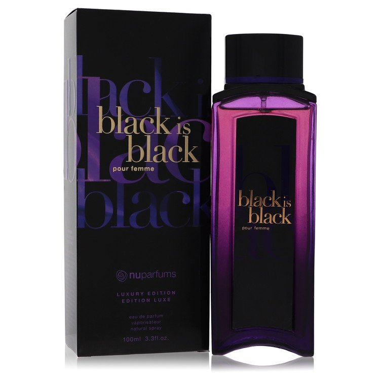 Black is Black Perfume by Nu Parfums Eau De Parfum Spray 3.3 oz for Women - Authentic Fragrance - Discount Women Perfume or Cologne Fragrance