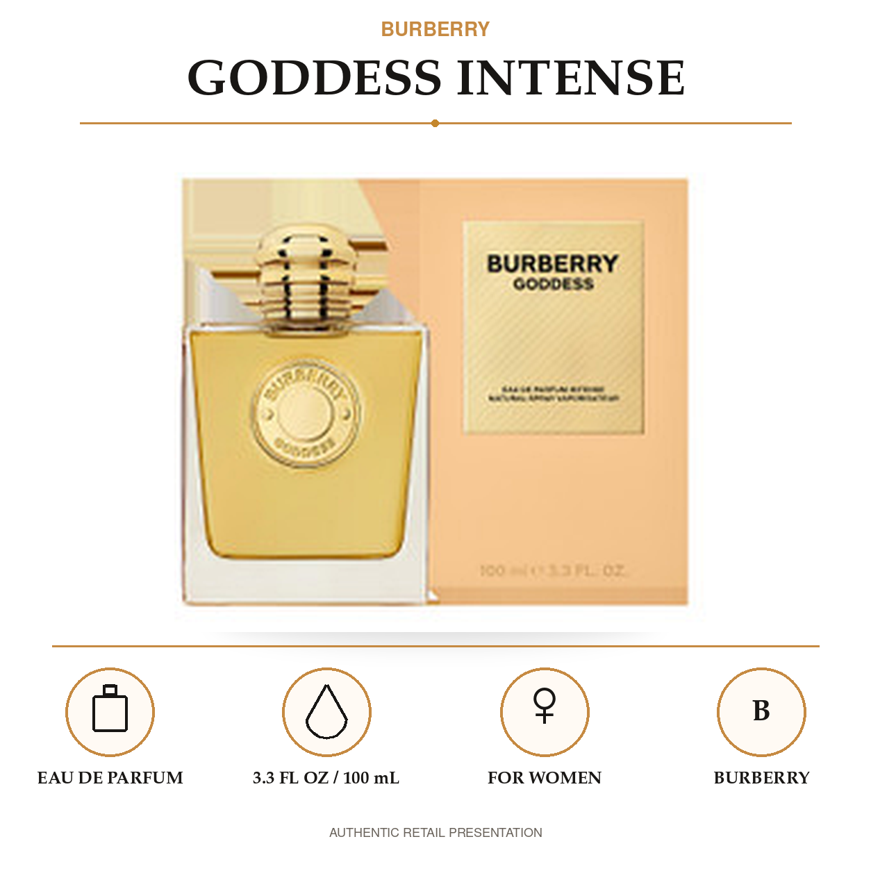 Goddess Intense by Burberry 3.4 Oz Eau De Parfum Spray for Women - Size [Drive:1DJ7qVsC6gJV-BvVL9OMI4bUsMg213E1z]