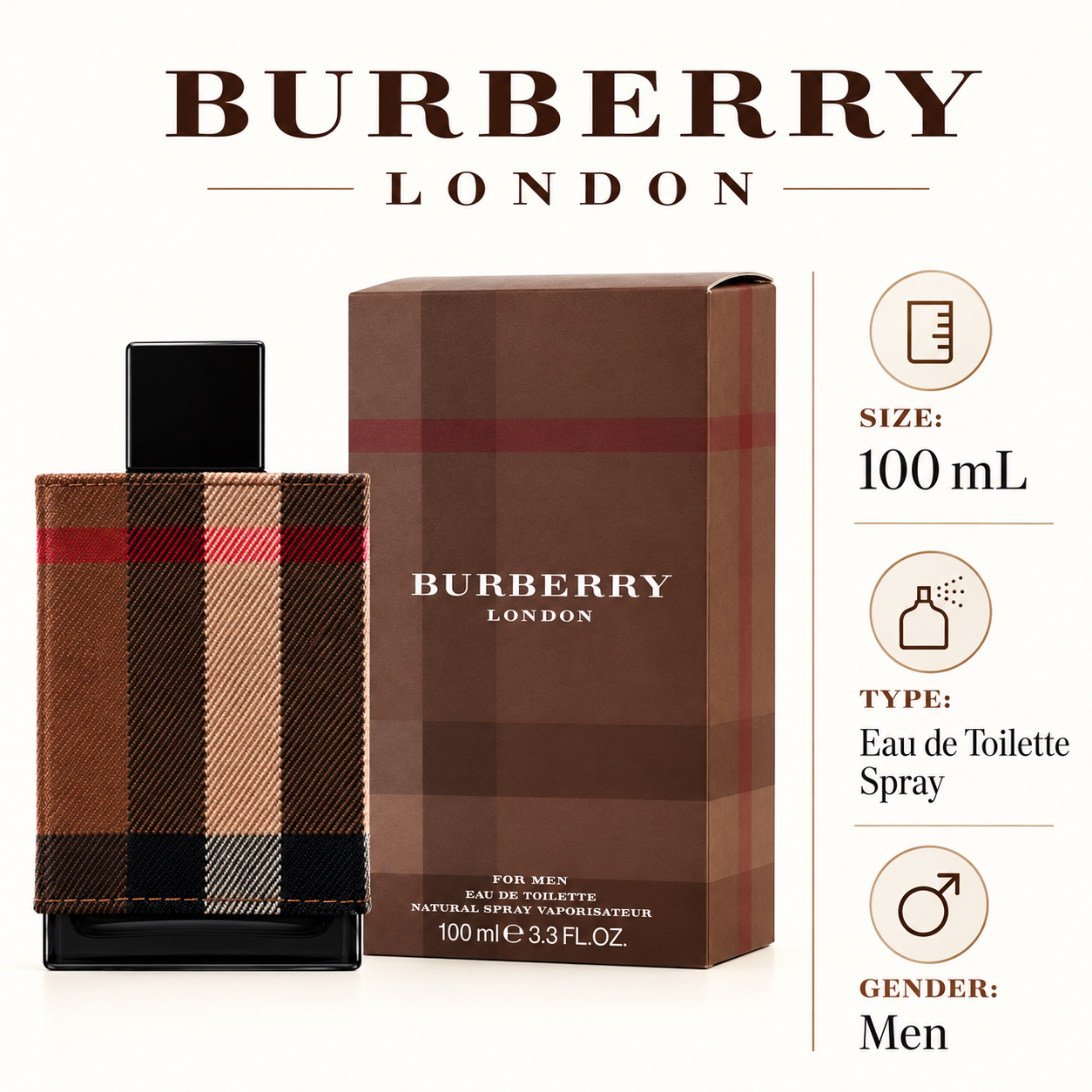 London by Burberry 3.4 Oz Eau De Toilette Spray for Men - Size [Drive:1jUVgE9rhGI_059UiXt-JJXAuMETijYfP]