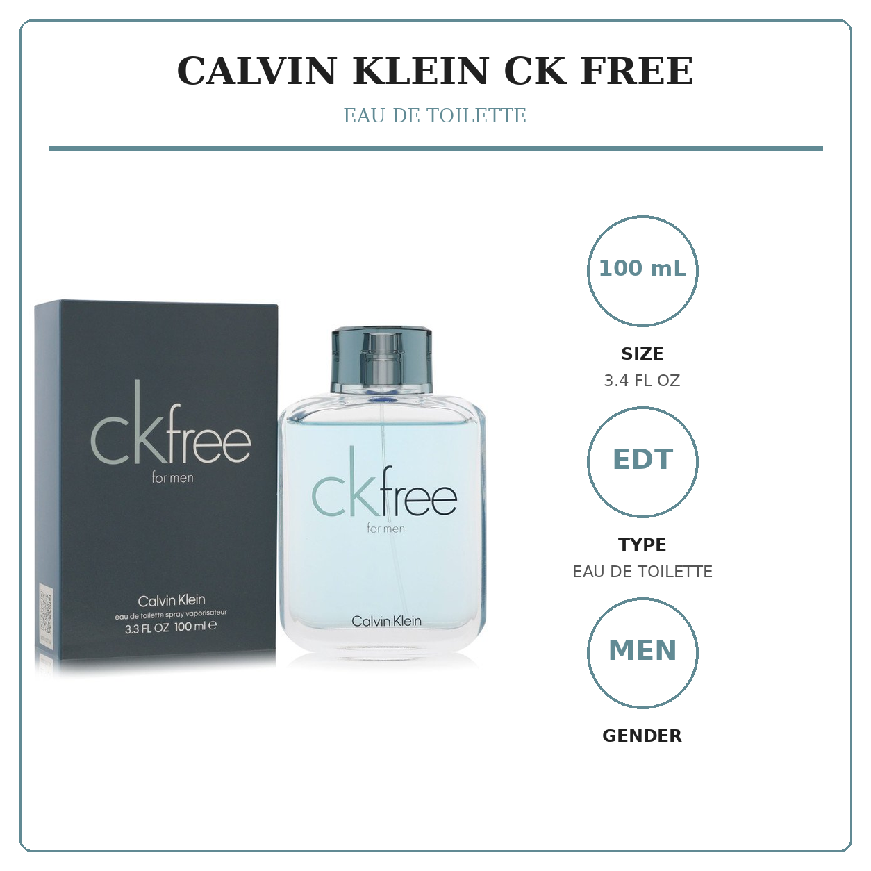 Ck Free by Calvin Klein 3.4 Oz Eau De Toilette Spray for Men - Size [Drive:14ef6XL09YVM3IccjHDnNS0gZrFmkfzLV]