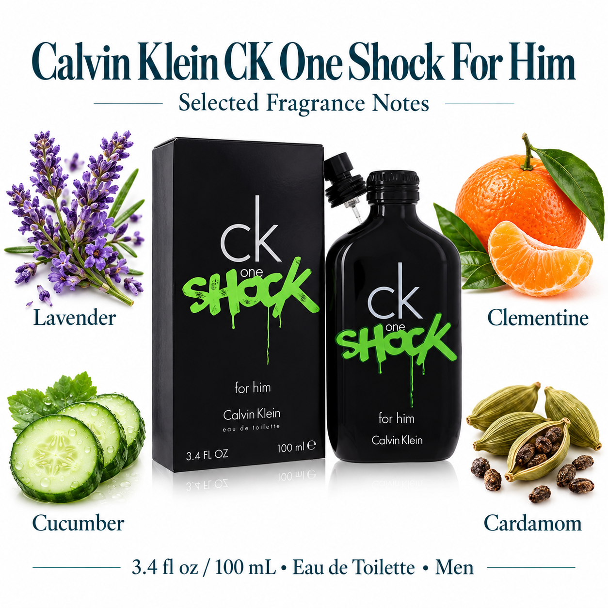 Calvin Klein CK One Shock For Him 3.4 fl oz 100 mL Eau de Toilette Men — fragrance notes