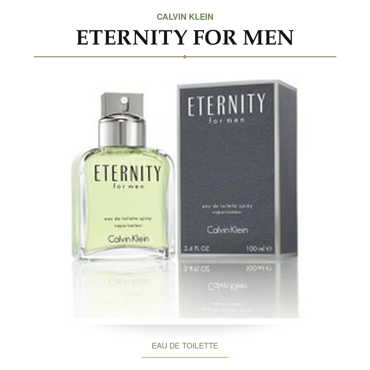 Eternity by Calvin Klein 3.4 Oz Eau De Toilette Spray for Men - Main [Drive:1v2nktyahDYa_vNcg09w5nyivLnfzdUAy]