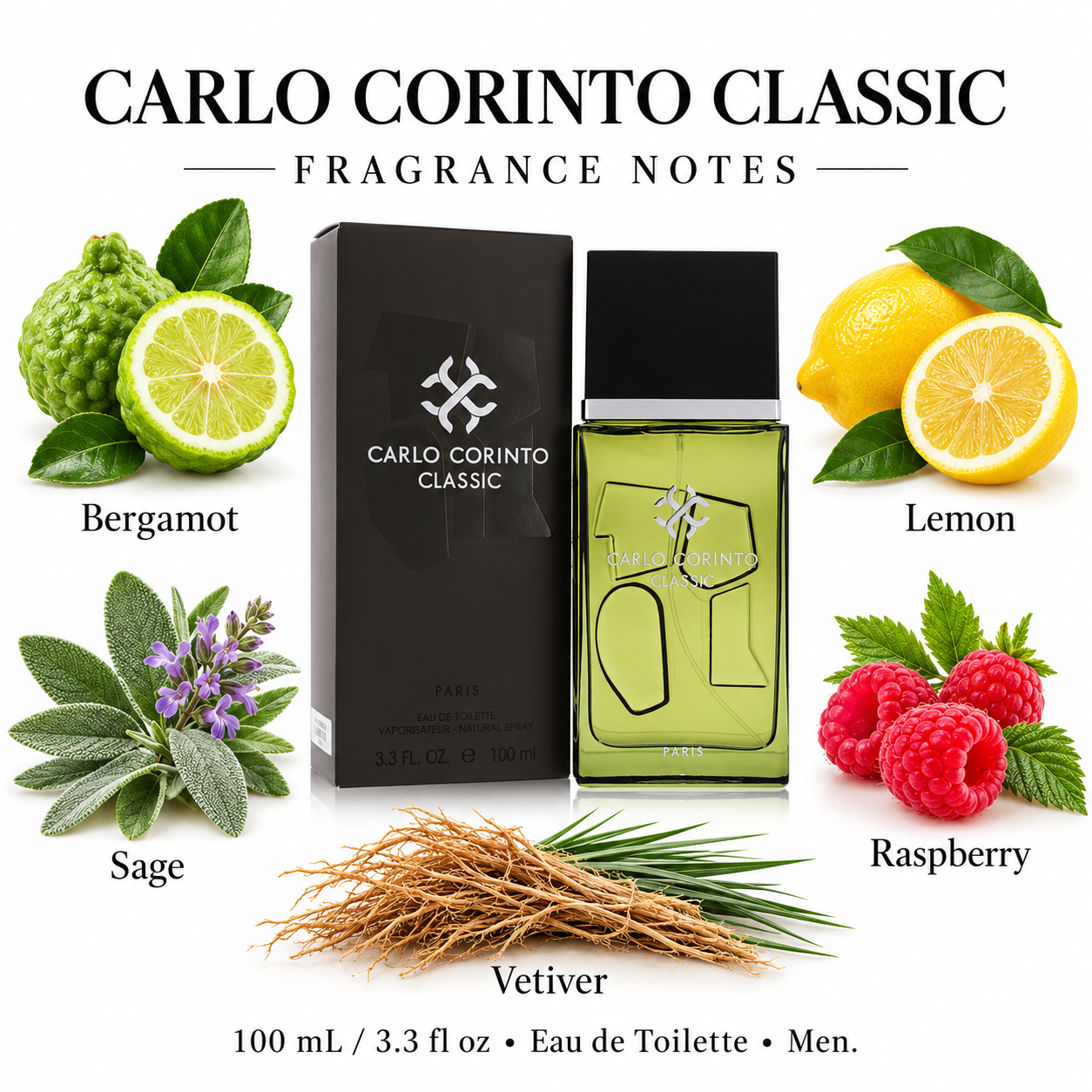 CARLO CORINTO CLASSIC 100 mL / 3.3 fl oz Eau de Toilette Men — fragrance notes