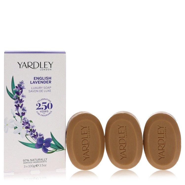 English Lavender Perfume by Yardley London 3 x 3.5 oz Soap 3.5 oz for Women - Authentic Fragrance - Discount Women Perfume or Cologne Fragrance