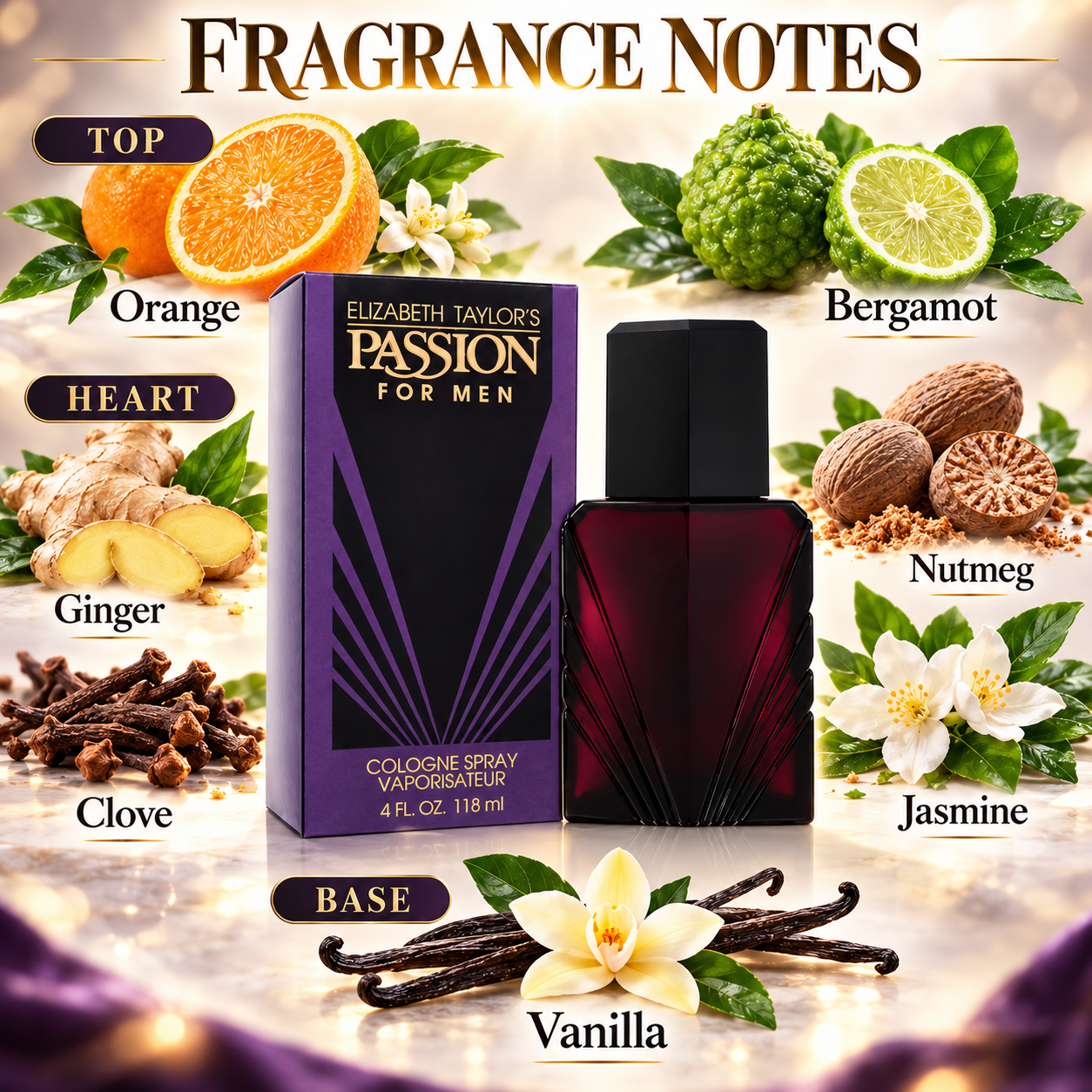 Passion by Elizabeth Taylor 4.0 Oz Cologne Spray for Men - Notes [Drive:1L-ICyiGu2PRSUqOT9AJVCdFWocN9Jldt]