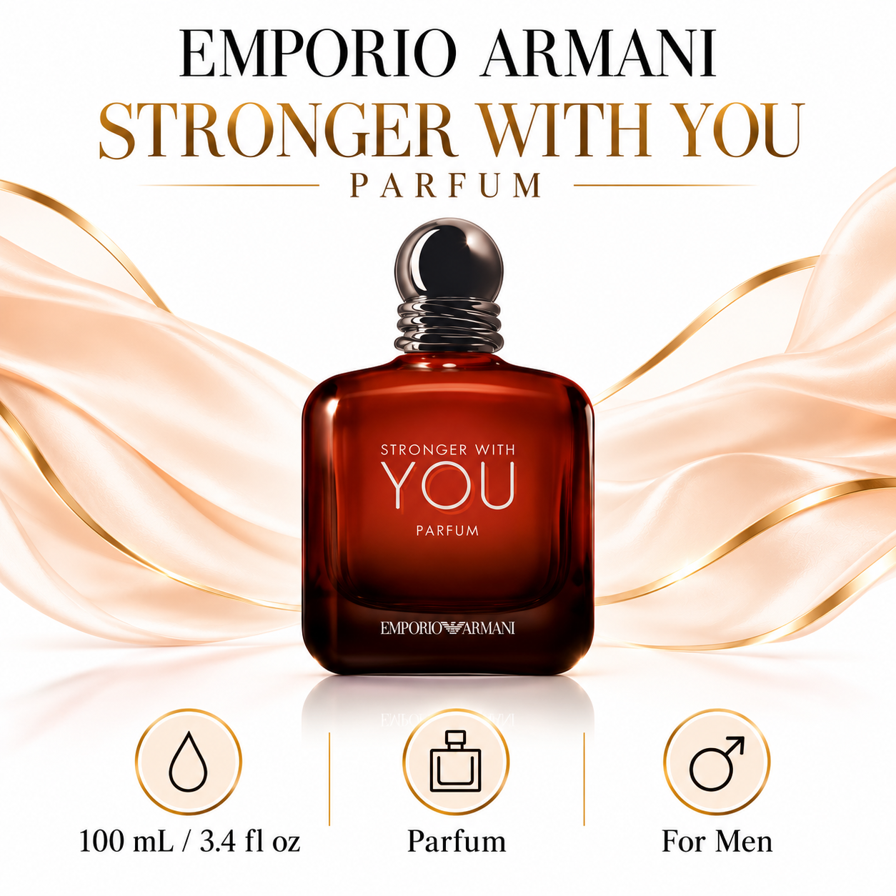Emporio Armani Stronger With You Parfum 100 mL for Men — size, type and gender