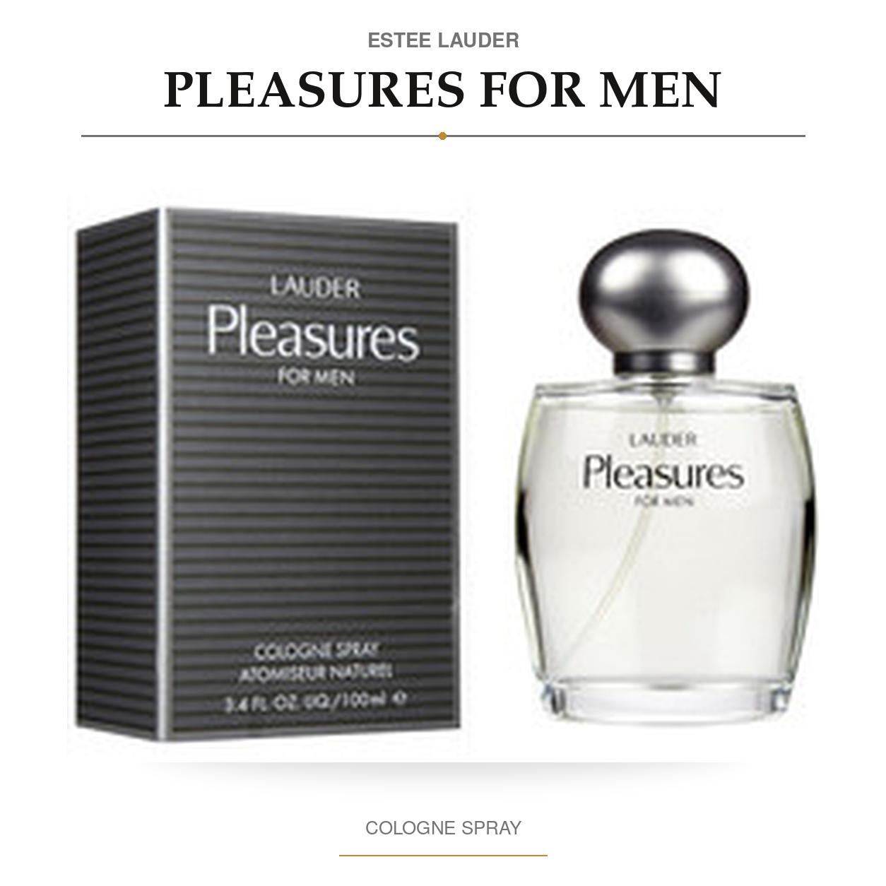 Pleasures by Estee Lauder 3.4 Oz Eau De Cologne Spray for Men - Main [Drive:1SFyjzFRxpkWPNKumrolK1hJVQJniEKYr]