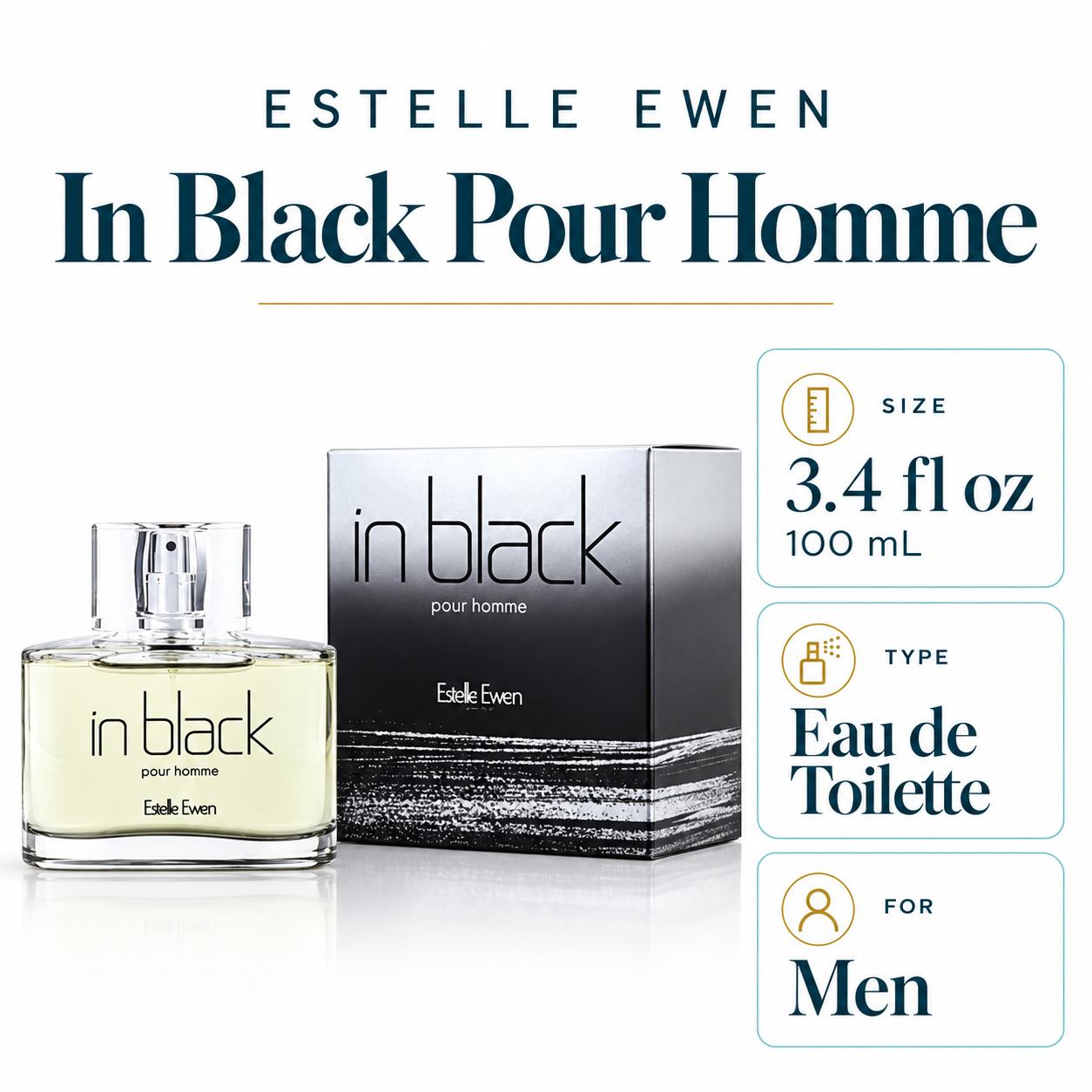 Estelle Ewen In Black Pour Homme — size, type and gender