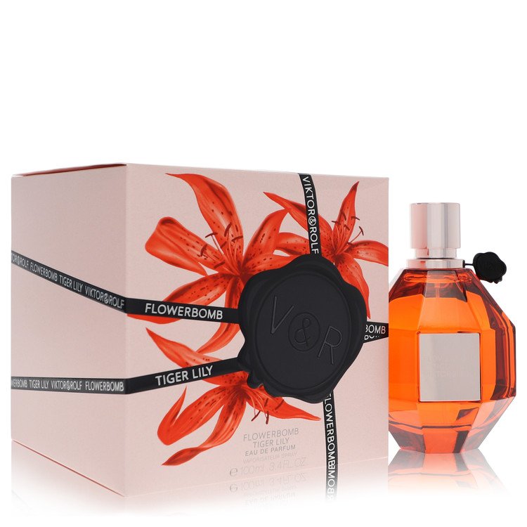 Flower Bomb Tiger Lily Perfume By Viktor & Rolf 3.4 Oz Eau De Parfum Spray For Women In Box