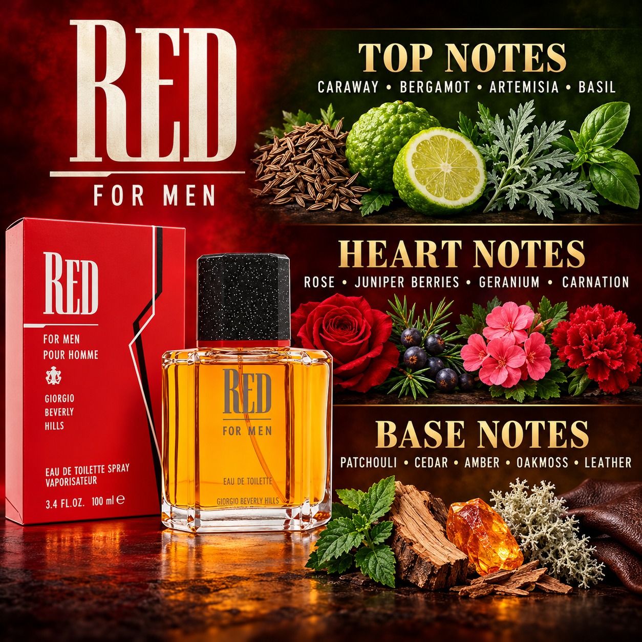 Red Men by Giorgio 3.4 Oz Eau De Toilette Spray for Men - Notes [Drive:1BEfrEeTE-tvO4uLIM-xXiLocdBf94jI8]