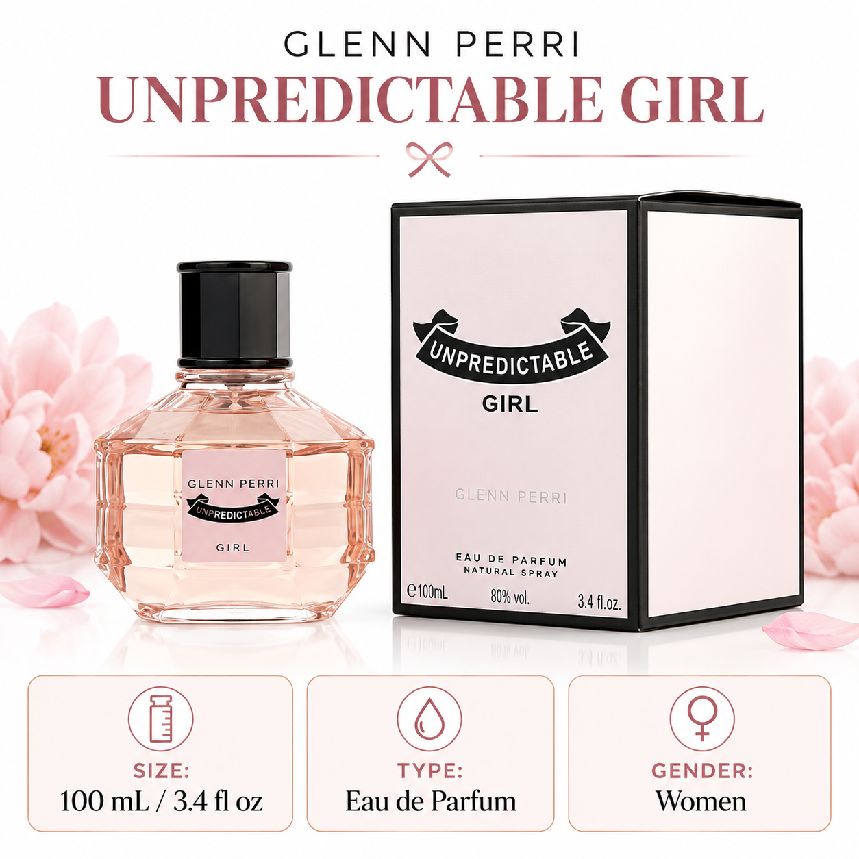 Unpredictable Girl by Glenn Perri 3.4 oz Eau De Parfum Spray for Women — size, type and gender