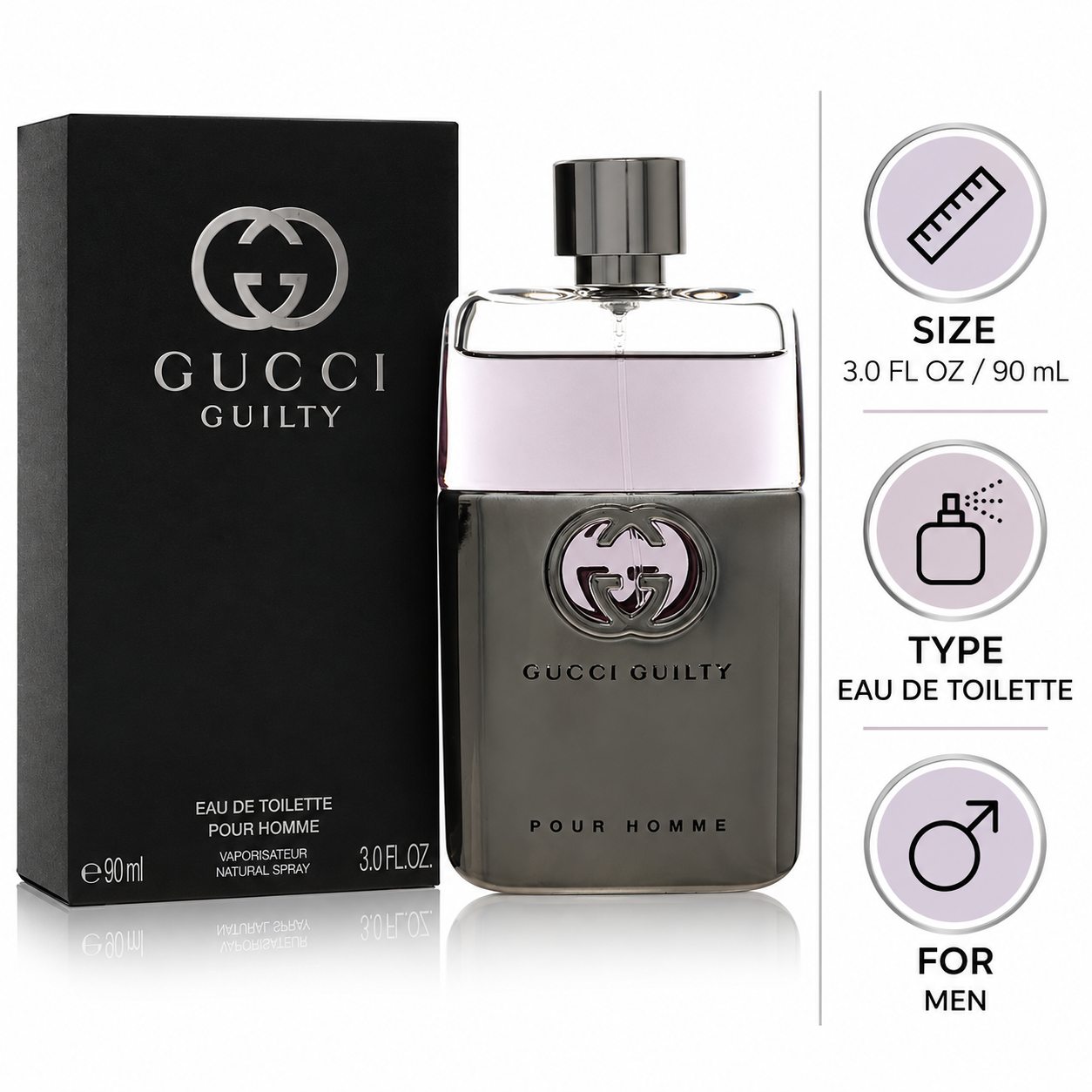 Guilty by Gucci 3.0 Oz Eau De Toilette Spray for Men - Size [Drive:1HXnAMxqbhVEU3eOb1nG6h0V71CEx_wp8]