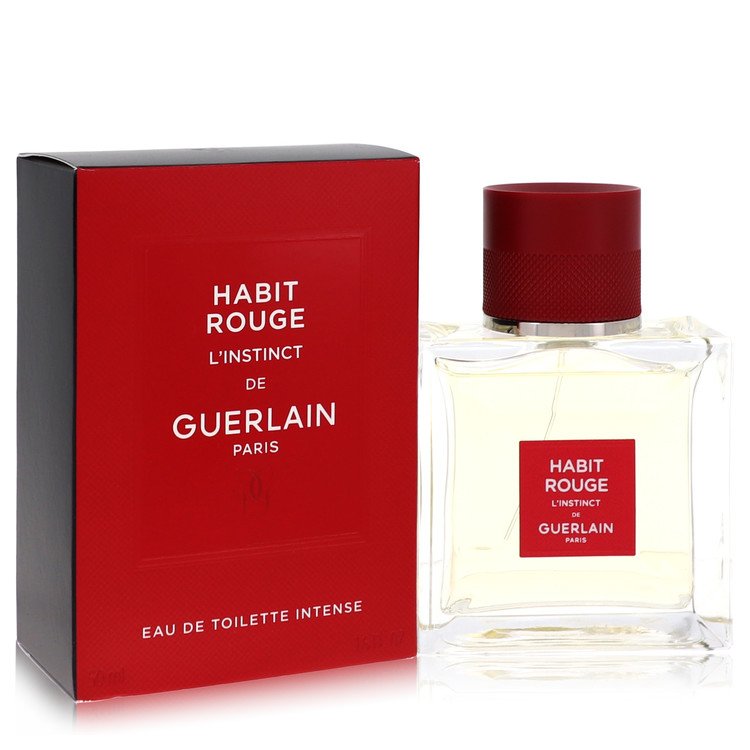 Habit Rouge L'instinct Cologne by Guerlain Eau De Toilette Intense Spray 1.6 oz for Men - Authentic Fragrance - Discount Men Perfume or Cologne Fragrance