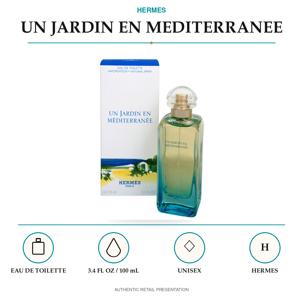 Un Jardin En Mediterranee by Hermes 3.4 Oz Eau De Toilette Spray for Women - Size [Drive:1De-y316KYpqYUTjwNUr82EnA_0nBIS_v]