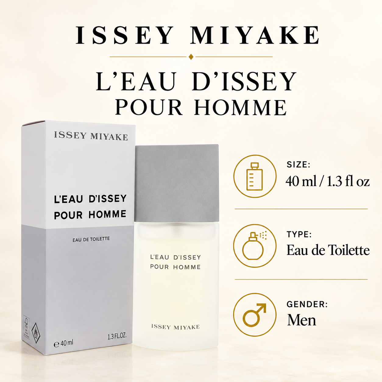 L’Eau d’Issey Pour Homme by Issey Miyake 1.3 Oz Eau de Toilette Spray for Men - Size [Drive:1sMWg9eOmU6tWVKr5tgZ_g0O1j0S_jWYF]