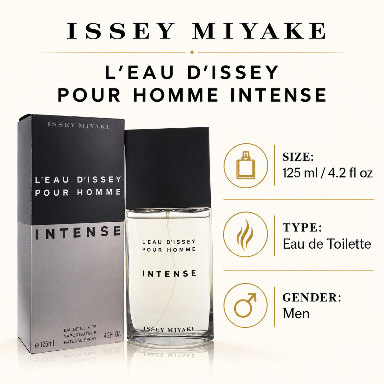 L’Eau d’Issey Pour Homme Intense by Issey Miyake 4.2 Oz Eau de Toilette Spray for Men - Size [Drive:1NRQ0YY5-oB3DIpeKWXf2z3swiFy4-D2A]