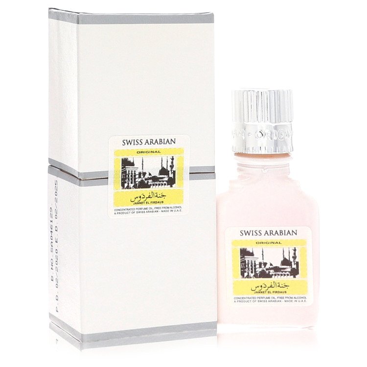 Jannet El Firdaus Cologne by Swiss Arabian Concentrated Perfume Oil Free From Alcohol (Unisex White Attar) .30 oz for Men - Authentic Fragrance - Discount Men Perfume or Cologne Fragrance