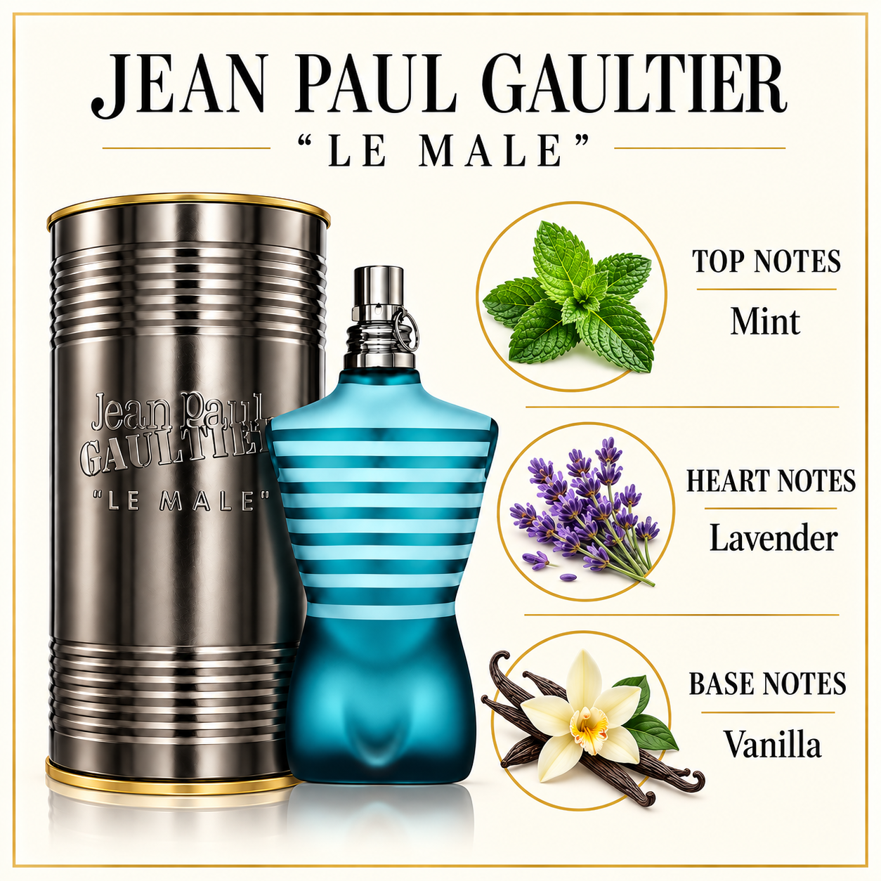 Le Male by Jean Paul Gaultier 4.2 Oz Eau De Toilette Spray for Men - Notes [Drive:1Lrc5rY8eD6MsyPfVsF726M7tWRy5pOpT]