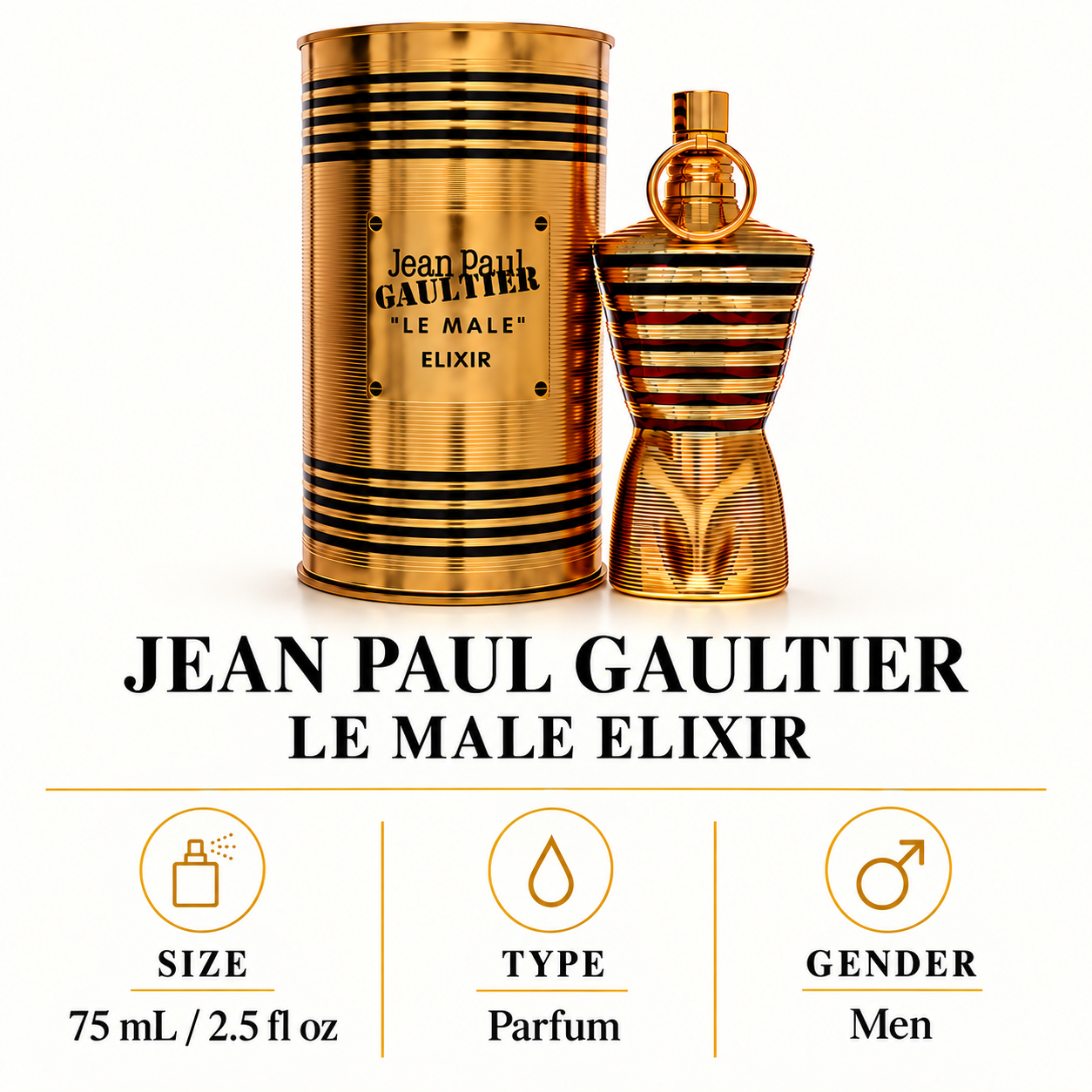 Le Male Elixir by Jean Paul Gaultier 2.5 Oz Parfum Spray for Men - Size [Drive:1gY7FJkcb54yJpyjjNznaFjTMdma3cSKF]