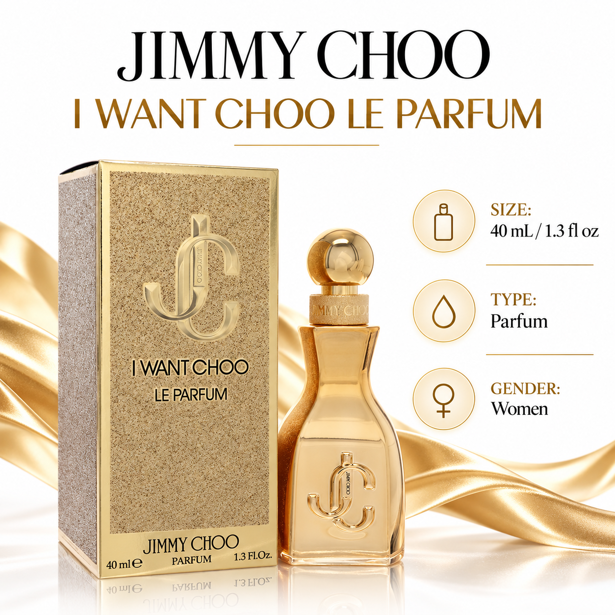 Jimmy Choo I Want Choo Le Parfum 40 mL Parfum Women infographic