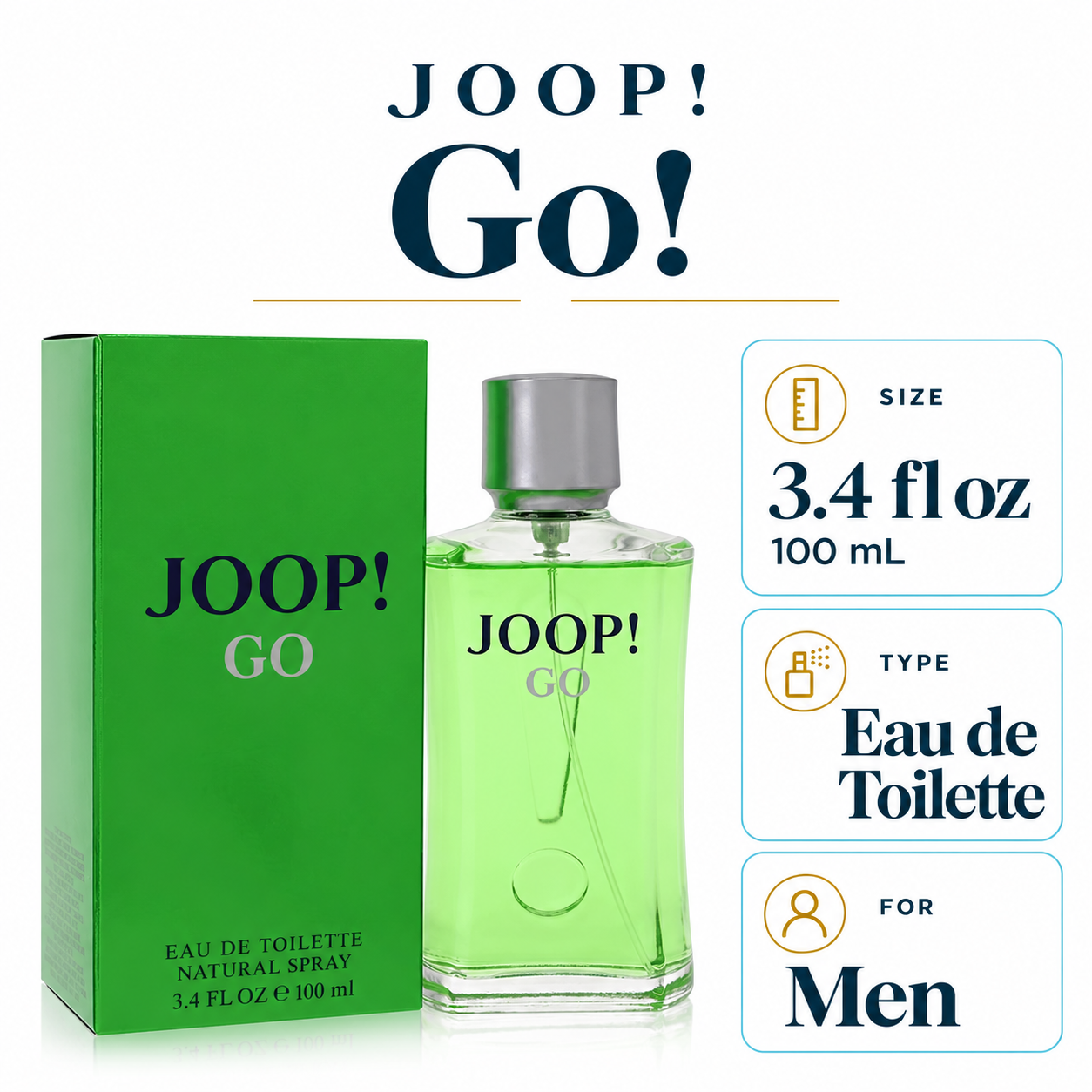 Joop Go 3.4 oz 100 mL Eau de Toilette for Men