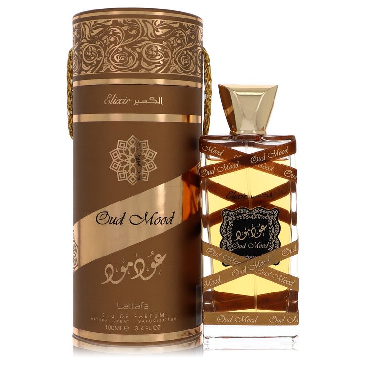 Lattafa Oud Mood Elixir Cologne by Lattafa Eau De Parfum Spray (Unisex) 3.4 oz for Men - Authentic Fragrance - Discount Men Perfume or Cologne Fragrance