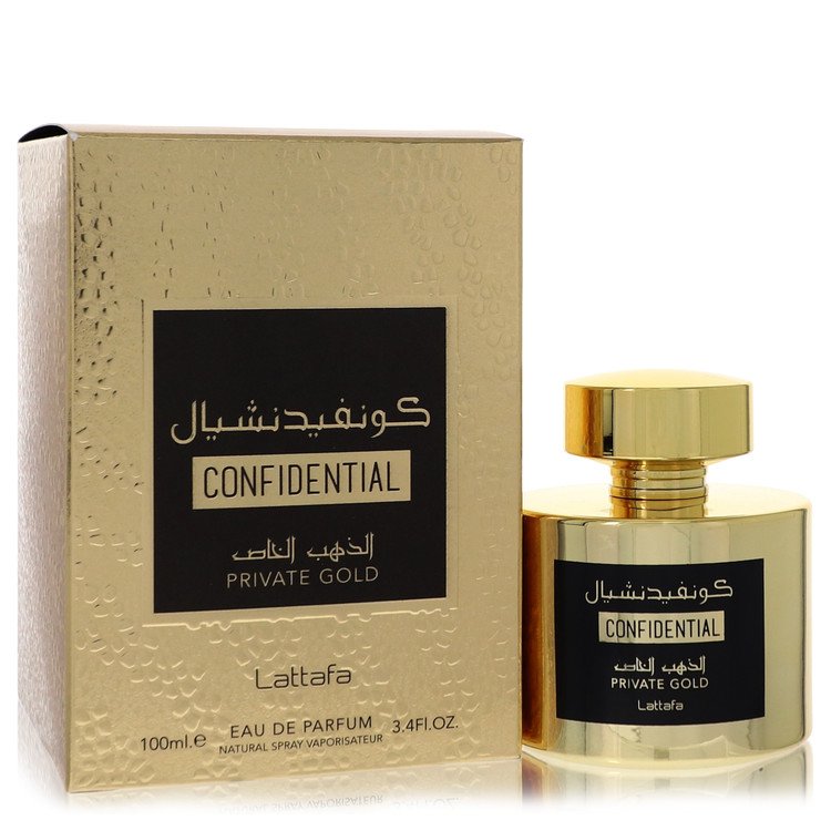 Confidential Private Gold Cologne By Lattafa 3.4 Oz Eau De Parfum Spray For Men In Box
